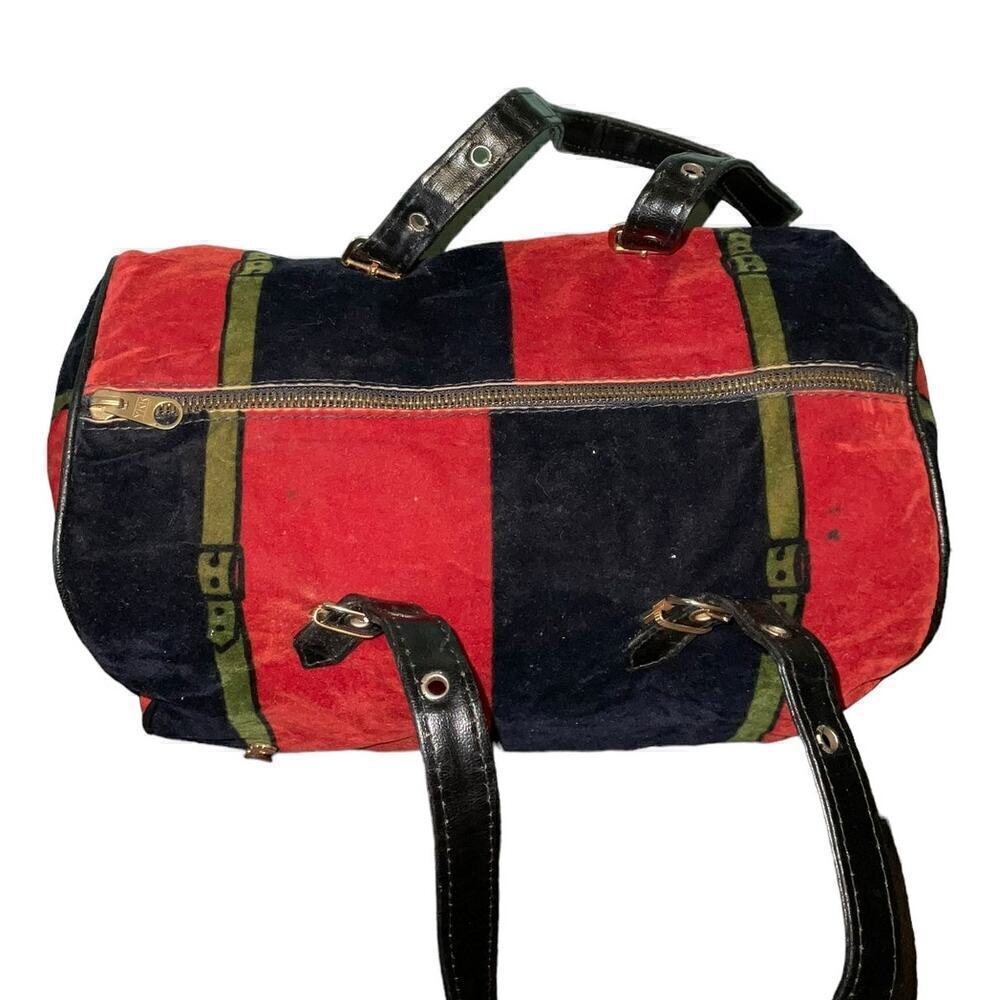Vintage Roberta di Camerino Velour Trompe L'oeil Duffle Boston Bag - Picture 11 of 14